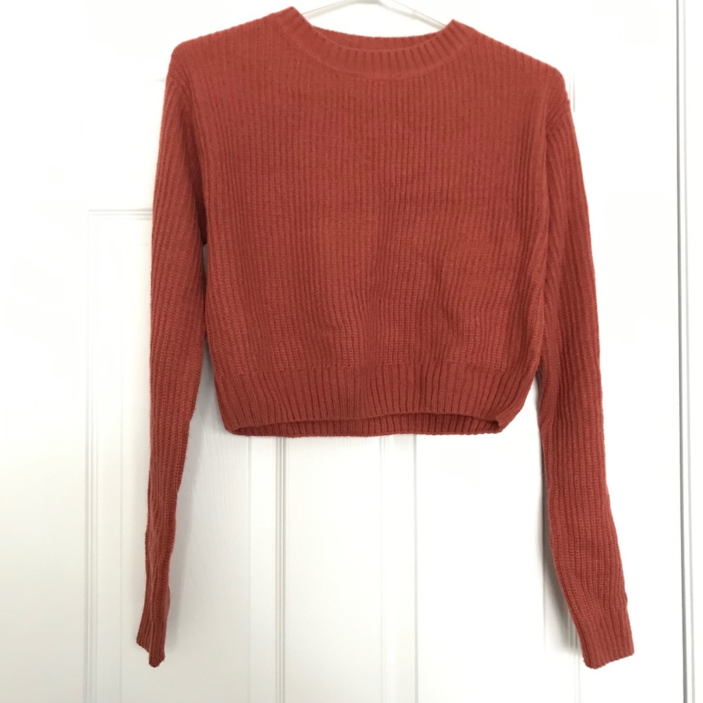 ARDENE Long Sleeve Crew Neck Sweater Top M Burnt Orange